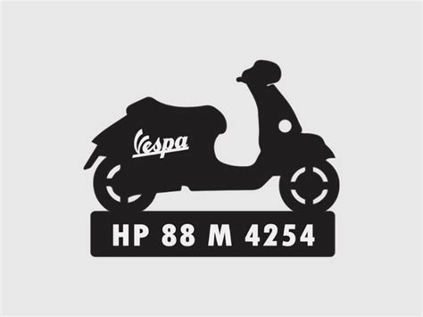 Bike Shape Number Plate Keychain - VS27 - Vespa - Wisholize