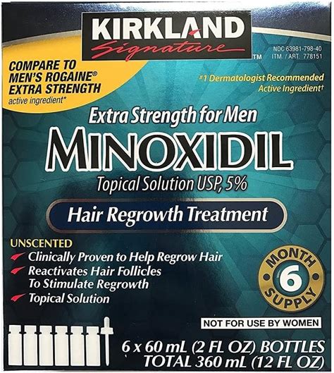 Buy Kirkland Minoxidil 5 percent Extra Strength Hair Regrowth for Men ...