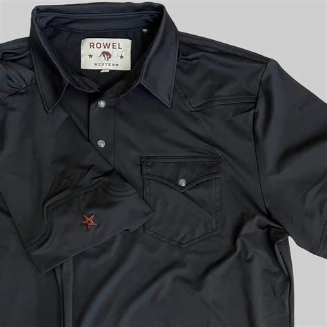 Black Pearl Snap Performance Polo Shirt | Rowel Western – Rowel Western ...