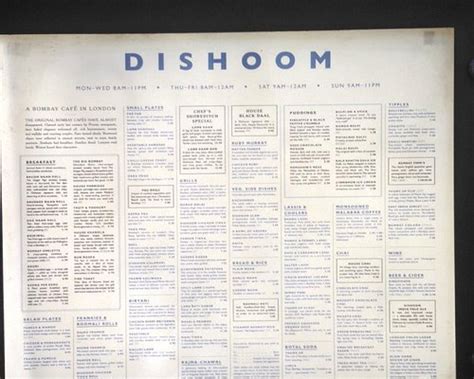 DISHOOM SHOREDITCH, London - Shoreditch - Menu, Prices & Restaurant ...