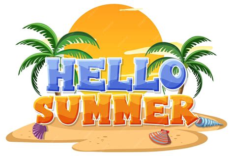 Hello summer text on the island for banner or poster design | Premium ...