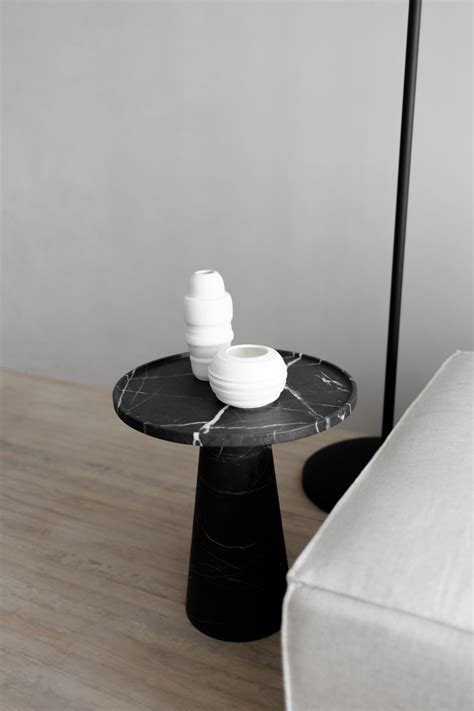 Pedestal Black Marble Side Table For Sale at 1stDibs | black marble end ...