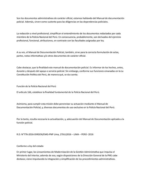 Manual De Documentación Policial: Funciones Y Normas | ICCSI