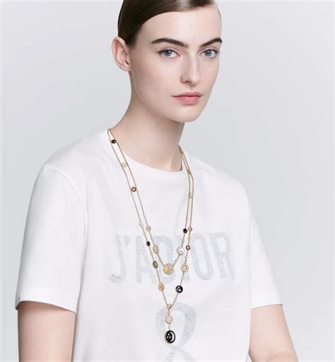 Rose Des Vents and Rose Céleste Long Necklace Yellow Gold, Platinum, Diamonds, Mother-of-Pearl ...