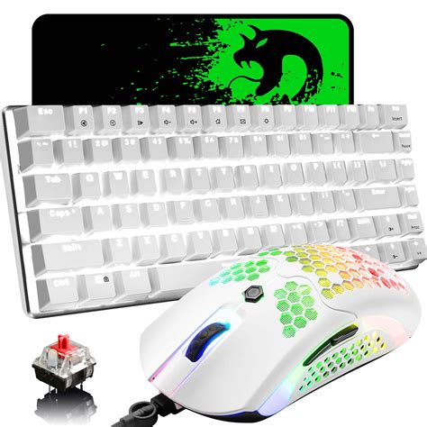 Buy 80% Mechanical Gaming Keyboard and Mouse,3 in 1 Gaming Set,White ...