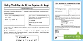 Using Variables to Draw Triangles in Logo Worksheet / Worksheet