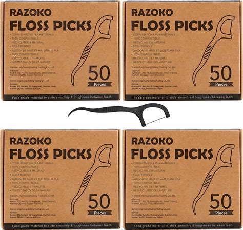 Amazon.com : Natural Dental Floss Picks (200) - Vegan, Sustainable ...