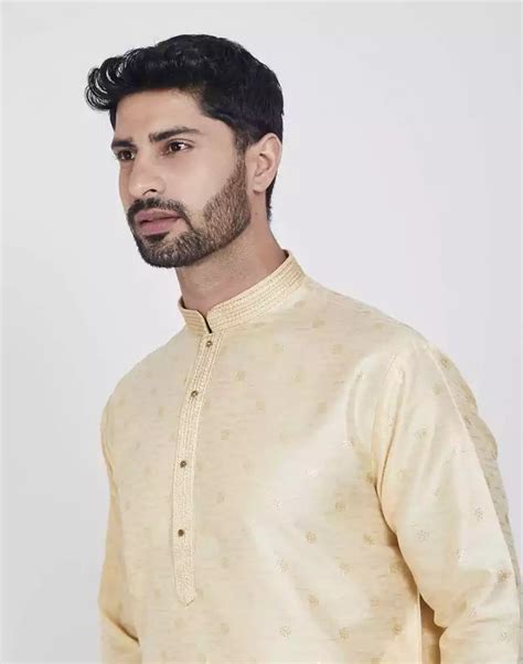 Gold Brocade Kurta Pajama - Elegant Indian Men's Outfit – South India ...