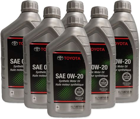 Toyota SAE 0W20 Synthetic Engine Oil 6 Pack (6 Litres) : Amazon.ca: Automotive