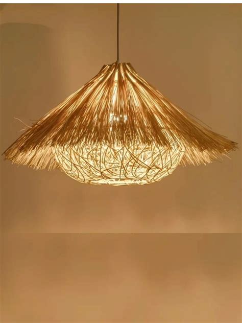 Bamboo Hanging lamp for Living Room | Rattan Pendant light | Cane ceil ...