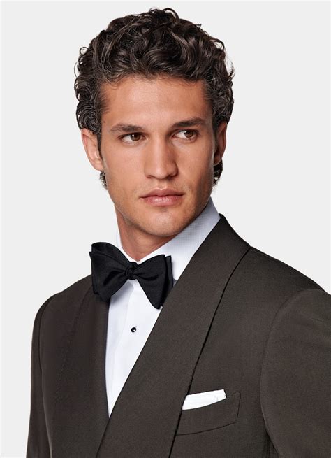 Dark Brown Tailored Fit Milano Tuxedo in Pure S120's Wool | SUITSUPPLY