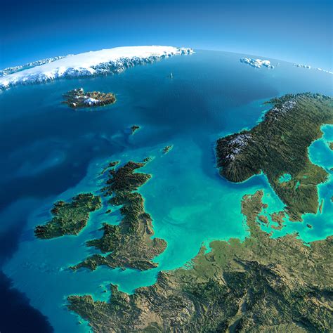 Exaggerated Relief Map of Northwestern Europe : MapPorn