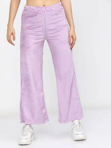 Tokyo Talkies Solid Women Purple Track Pants - Buy Tokyo Talkies Solid ...
