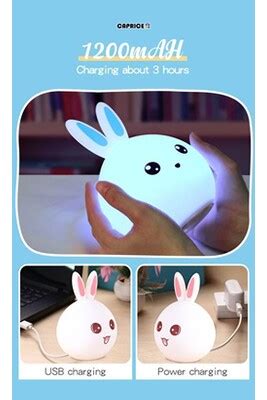 Veilleuses Yokuli Lapin LED veilleuse enfants multicolore capteur ...