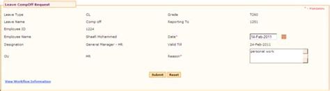 Leave Comp Off Request