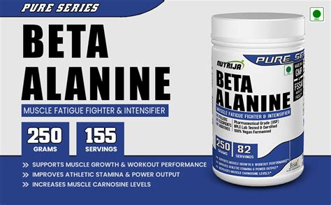 Nutrija Beta-Alanine Powder Best Pre workout Supplement - 250 Grams ...