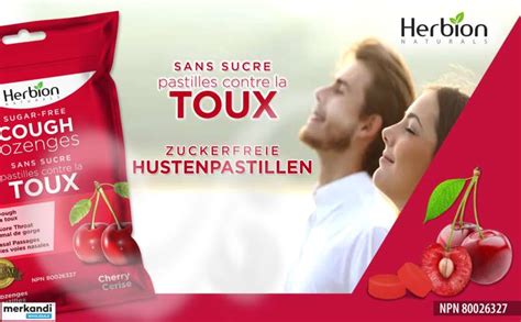 Herbion Naturals Cherry Flavored Cough Drops, Sugar Free with Stevia ...