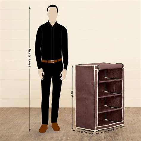 Buy Helios Kenny Fabric Collapsible Four Shelf Shoerack from Helios by ...