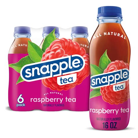 Buy SnappleRaspberry Tea, 16 fl oz recycled plastic bottle, 6 pack ...