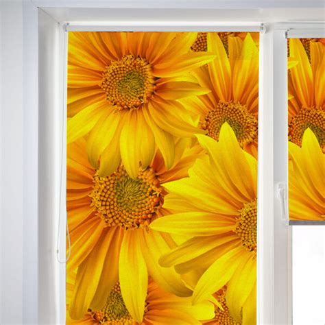 Sunflower yellow patterned roller Blinds - Magicdecor®