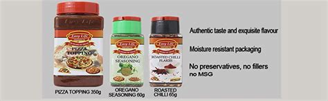 Easy Life Oregano Seasoning 50g, Roasted Chilli Flakes 50g with Pizza ...