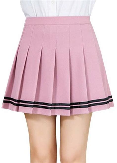 Swara Craft Striped Women Pleated Pink Skirt - Buy Swara Craft Striped ...