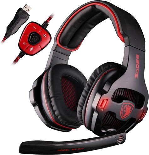 SADES SA903 7.1 Surround Pro USB PC Stereo Gaming Headset with High ...