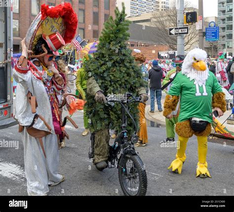 Scene from the annual New Year's Day Mummer's parade in Philadelphia ...
