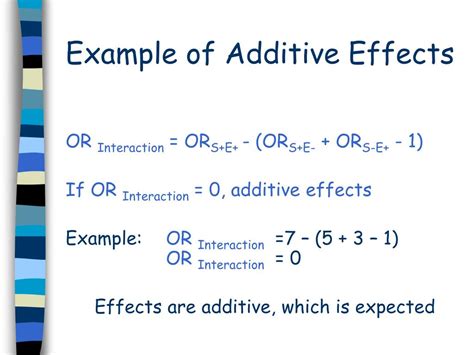 Image result for Additive Effect Examples
