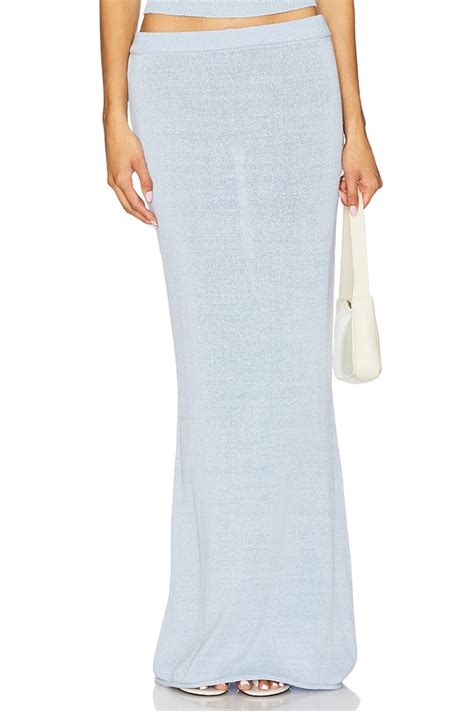 SEROYA Kora Maxi Skirt in Ice Blue | REVOLVE
