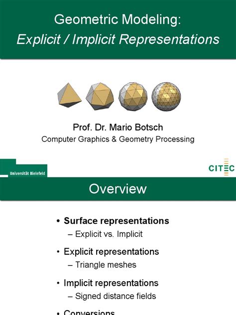 Geometric Modeling - Explicit - Implicit Representations | PDF ...