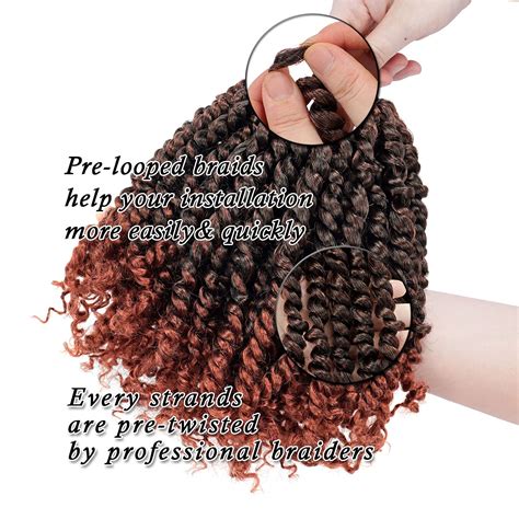 Buy 8 Packs Passion Twist Hair 8 Inch Pre-twisted Passion Twist Crochet ...