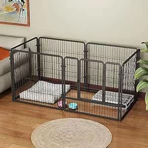 Fhiny Dog Playpen, 6 Panels Indoor Doggy Fence Exercise Pen Portable ...