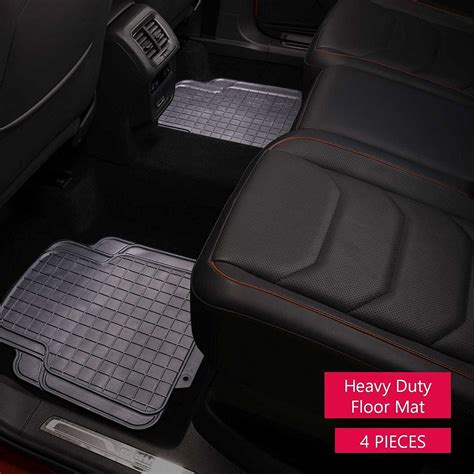 WOW AUTO Rubber Floor Mats - 100% Odorless & All Weather Heavy Duty (4 ...