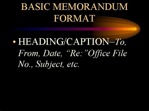 Basic Memorandum Format 的图像结果
