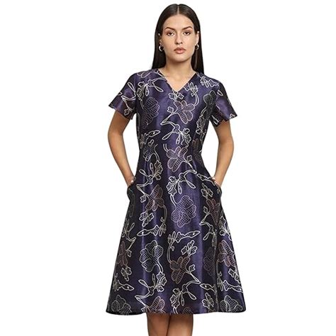 Buy Powersutra Printed Silk Dress for Women | A-line Dress for Women ...