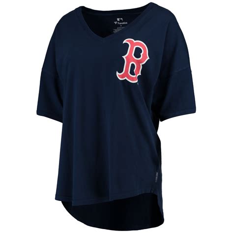 Boston Red Sox Women's Navy Oversized Spirit Jersey V-Neck T-Shirt