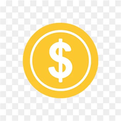 Dollar Coin Vector Icon PNG Transparent Background