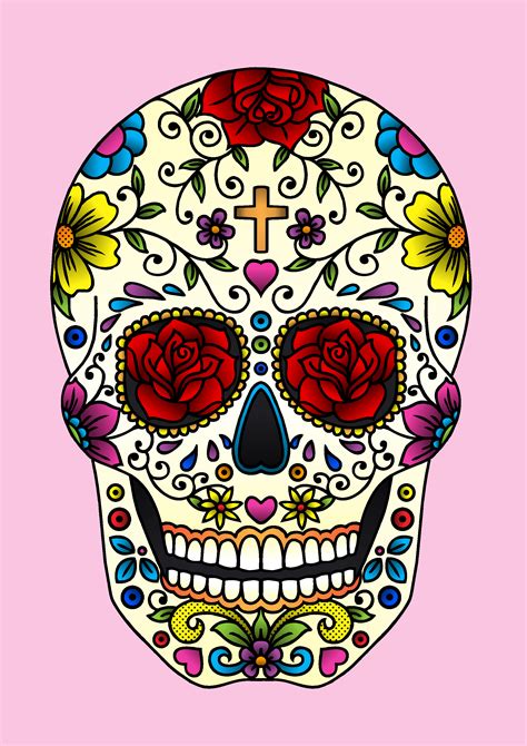 Day Of The Dead Sugar Skulls Drawings - Drawing Word Searches