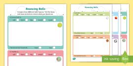 Bouncing Balls Worksheet / Worksheet (teacher made) - Twinkl