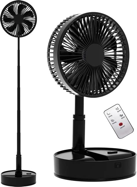 Amazon.com: FARADAY Oscillating Standing Fan 12” Foldable Portable Quiet Floor Fan 12000mAh ...