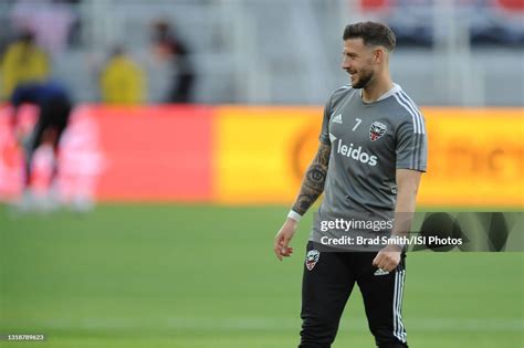 Paul Arriola of D.C. United warming up during a game between Chicago ...