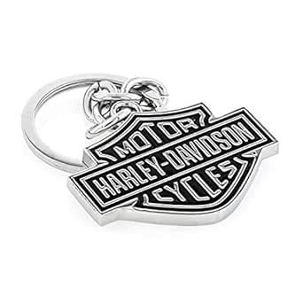 Harley-Davidson Bar & Shield Metal Key Chain - Black & Silver : Amazon ...