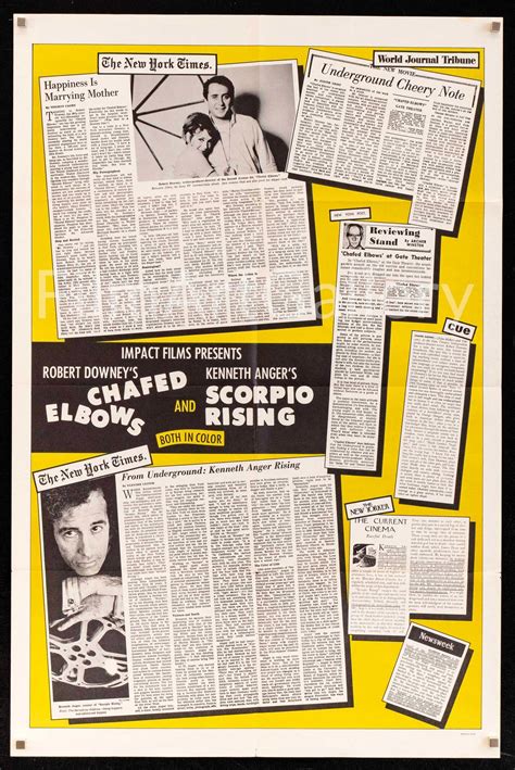 Chafed Elbows & Scorpio Rising Movie Poster 1967 1 Sheet (27x41)