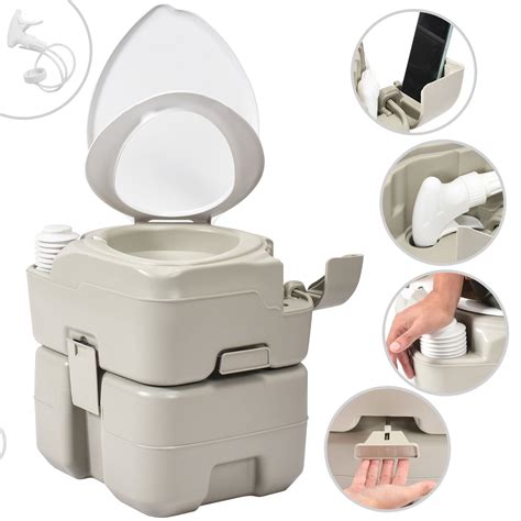 Dextrus Portable Toilet for Camping, 5.28 Gallon Porta RV Potty, RV ...