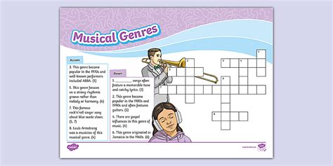 👉 Musical Genres Crossword - Twinkl - KS2