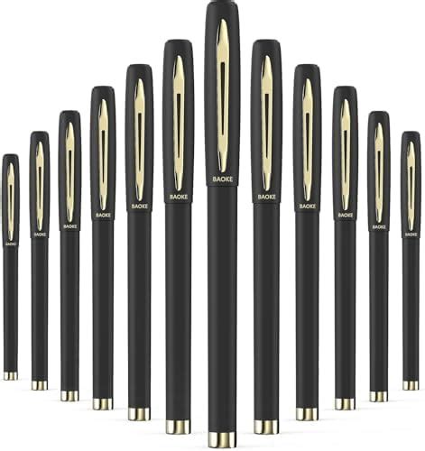 worison Baoke 12pcs Gel pen Ink Roller Ball Pen, 1.0 mm (Black ...