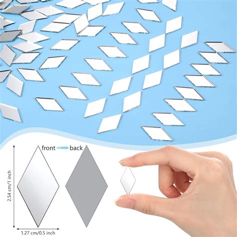 Buy 1000 Pcs Mini Diamond Shape Mirror Tiles for Crafts ,1 x 0.5 Inch ...