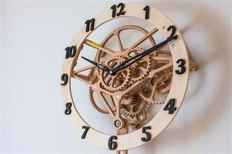 Cnc plans wooden mechanical gear clock – Artofit