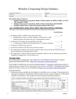 Fillable Online nrcs usda Mortality Composting Data Collection Sheets ...